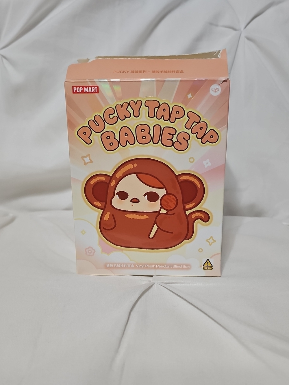 POP MART Pucky Tap Tap Babies Plush - Peach & Orange